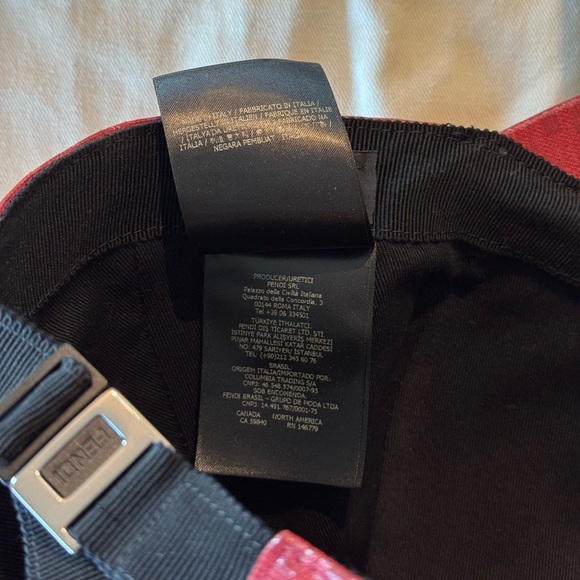 BRAND NEW WITH TAGS FENDI RED GLAZED FF ZUCCA MONOGRAM HAT BASEBALL BALL CAP - Picture 5 of 10